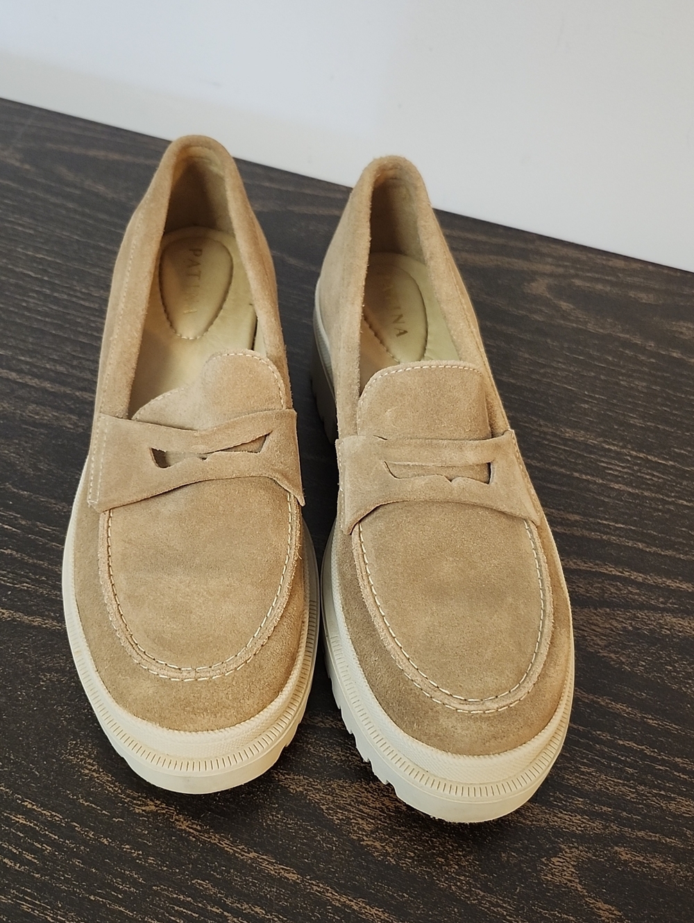 Patina Suede Chunky Penny  Loafers size 11 Hand Made